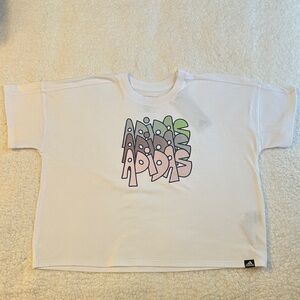 Adidas Kids Tee with Graphic Design - White and Pastel